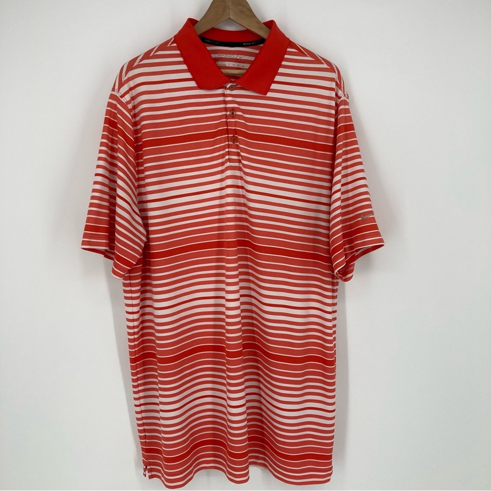 Nike Golf Tour Performance Men’s Polo Shirt Dri Fit Striped Vented SS Size XXL